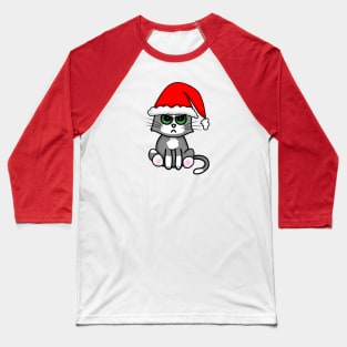 Bah Humbug Cat (Small Print) Baseball T-Shirt